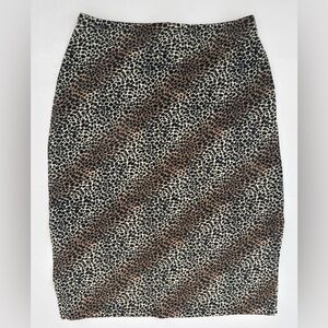Vintage Leopard Print Women's Skirt Small